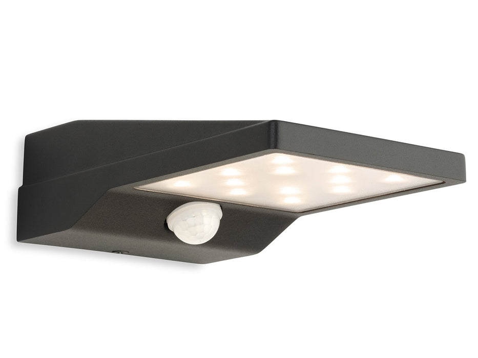 Cyrus LED Solar Wall Light with PIR - Graphite