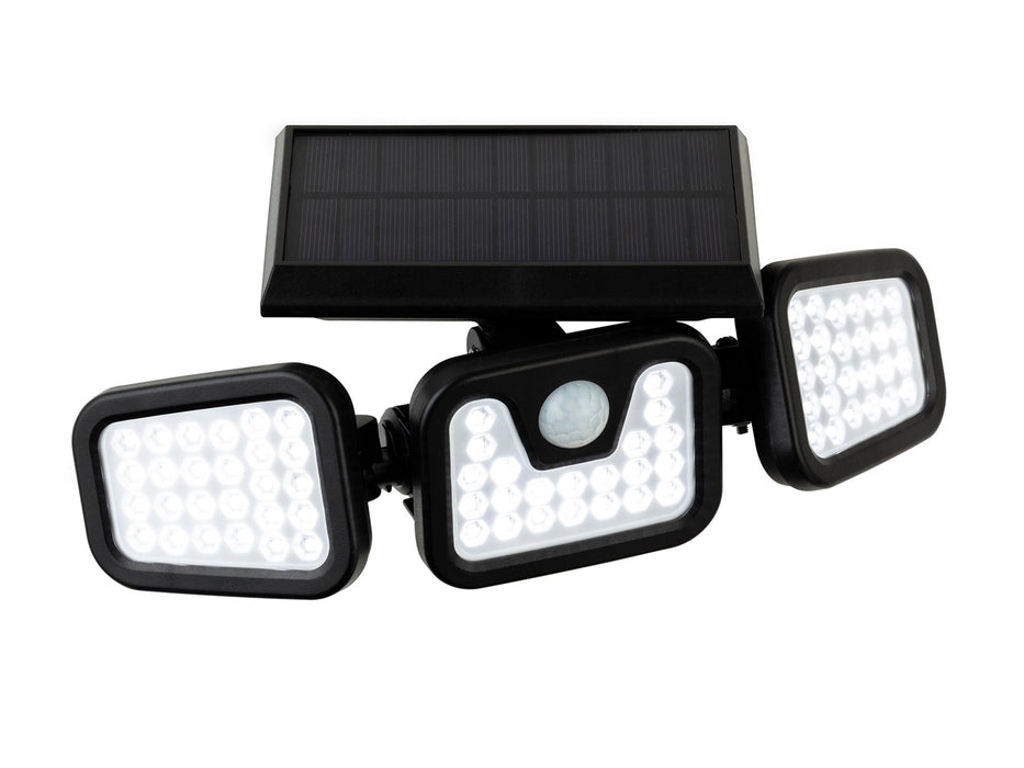 Avenue LED Solar Security Wall Light with PIR - Black