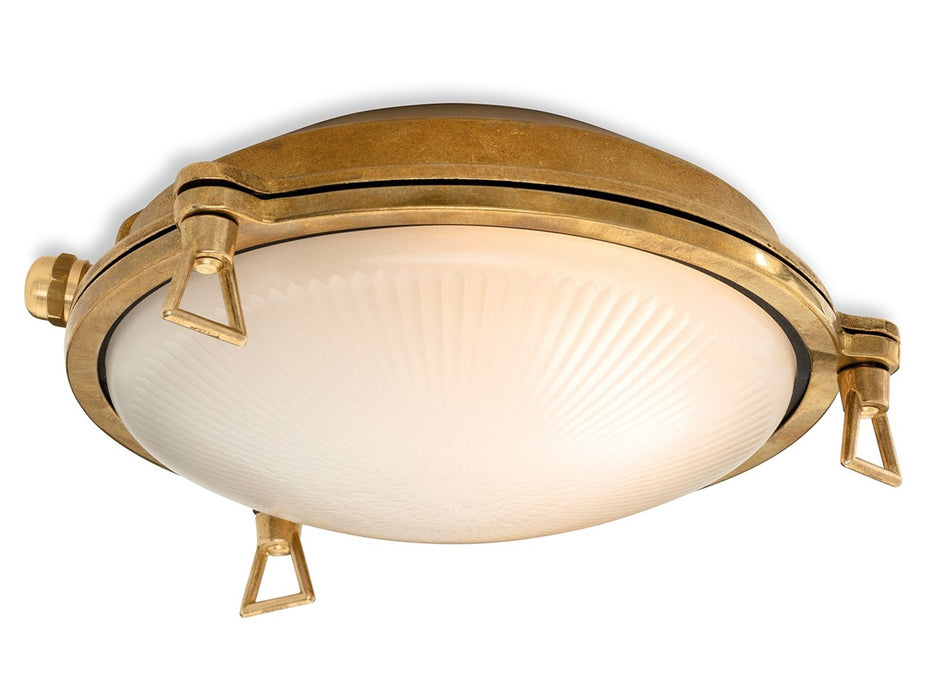 Nautic Bulkhead - Brass with Frosted Glass - Round