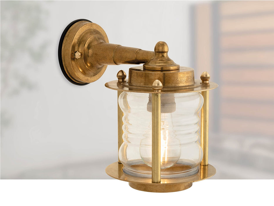 Nautic Wall Light -  Brass with Clear Glass