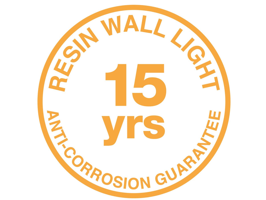 Park Resin Wall Light with PIR - Black Polycarbonate