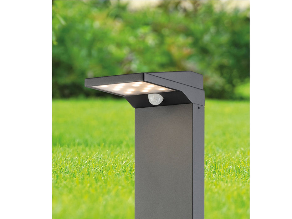 Cyrus LED Solar Post Light with PIR - Graphite