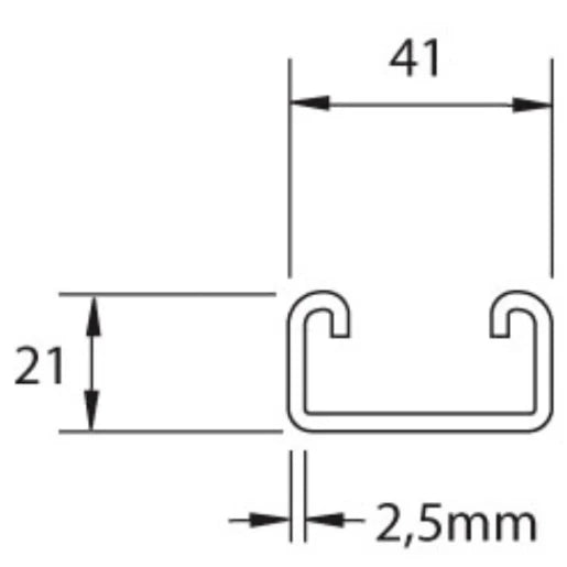 B Channel 21mm x 41mm Plain Pre Galvanised Steel {3Mtr}