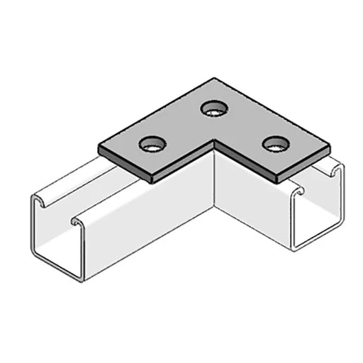 Channel Support Bracket Flat 90° Angle 3 Hole Hot Dipped Galvanised [Pack=4]