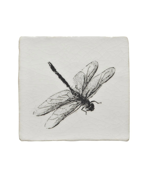 Box of Minton Hollins White Crackle Engraving - Dragonfly