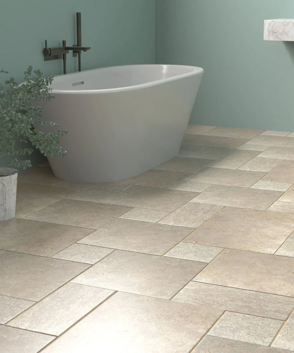 Box of Amazone™ Beige Modular Tumbled Tile