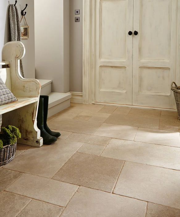 Box of Amazone™ Beige Modular Tumbled Tile