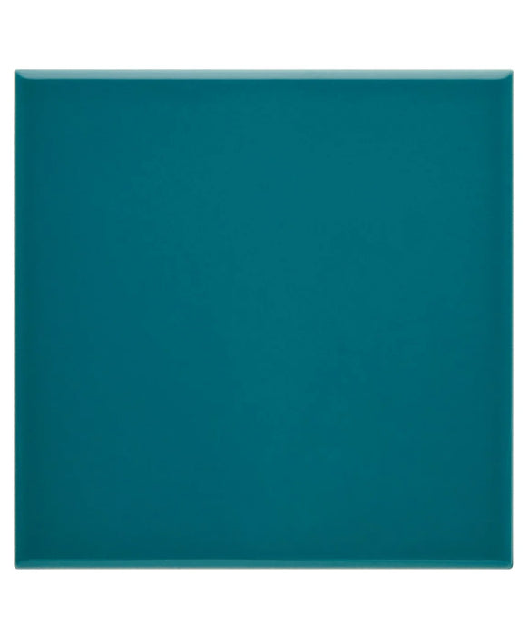 Minton Hollins Roker Teal Ripple Plain Tile