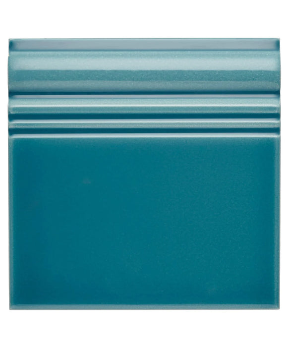 Minton Hollins Roker Teal Ripple Skirting Tile