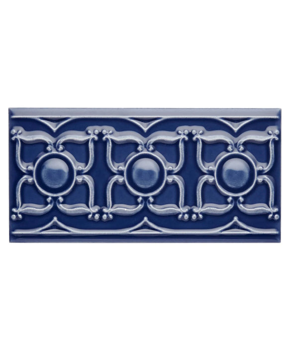 Minton Hollins Roker Scuba Blue Border Tile