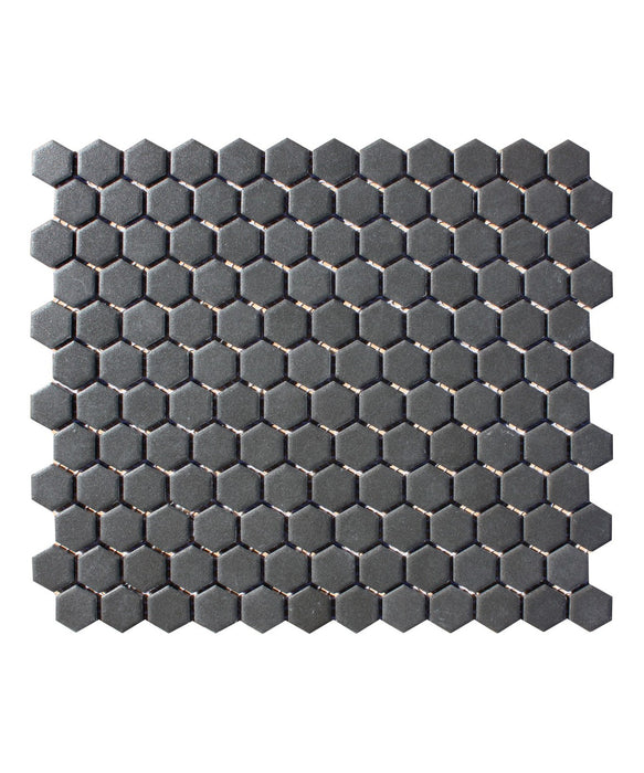 Shapes Hexagon Unglazed Black Mosaic Tile