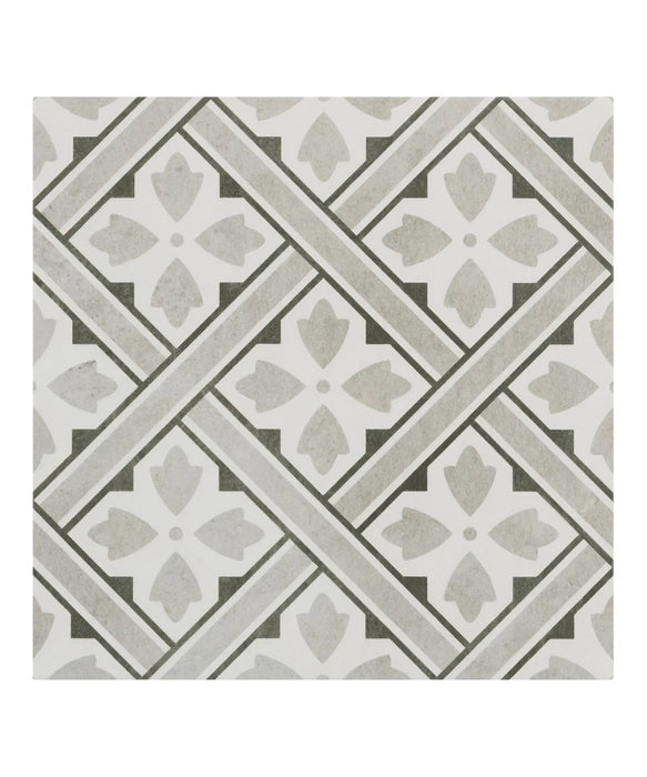 Fleur Grey Tile (33cm x 33cm)