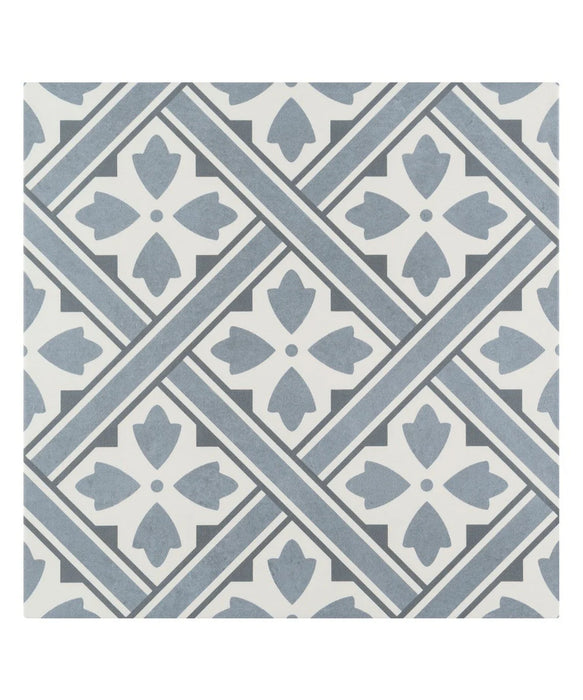 Fleur Blue Tile (33cm x 33cm)