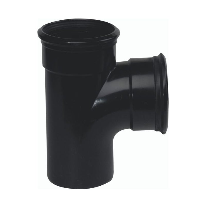 Black Double Socket Underground Branch 90° 110mm