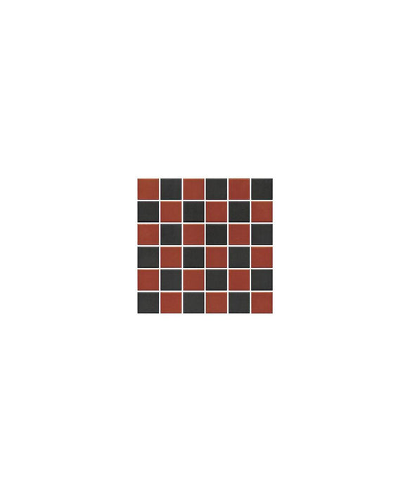 Victorian Black/Red Chequer Tile