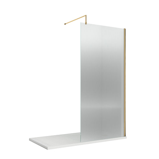 900mm x 1850mm Fluted Wetroom Screen Including BAR