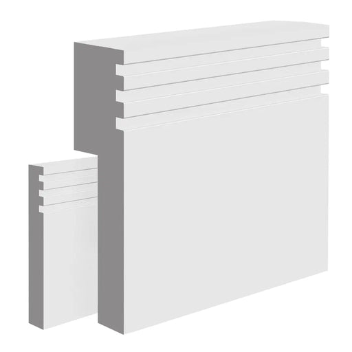 Primed Groove III MDF Skirting Board Cover