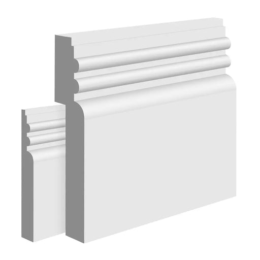 Primed Reed II MDF Skirting Board Cover