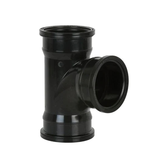 Black Triple Socket Underground Branch 90° 110mm