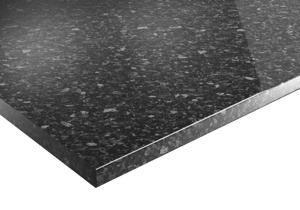 Black Slate Satin Bullnosed 6mm Radius Laminate Worktop