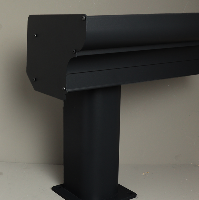 Pigato Veranda - Black - Classic Gutter - Rounded with Base Plate