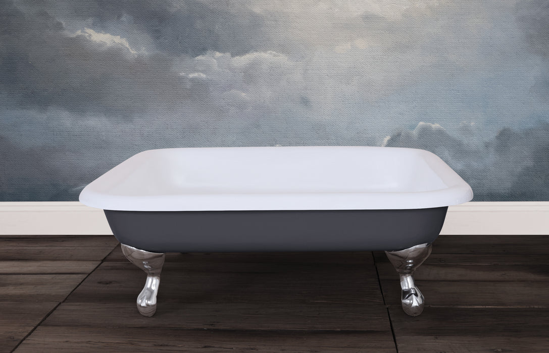 Hurlingham Chatterton Cast Iron Shower Tray, Roll Top Painted Shower Tray - 910x300mm