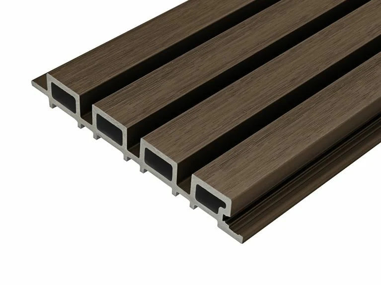 Coffee Cladco WPC Slatted Wall Cladding Panel Sample