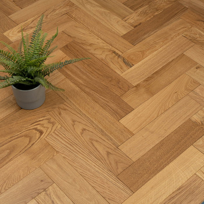 Herringbone Oak Engineered Flooring - Natural Oak UV Lacquered - Warwick