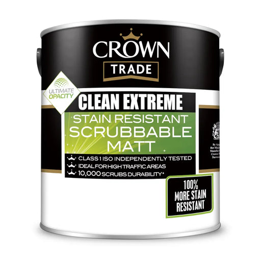 Crown Trade Clean Extreme Scrubbable Matt White 2.5L