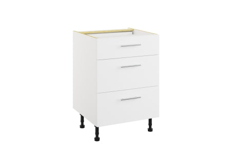 Essence White 600mm 3 Drawer Base