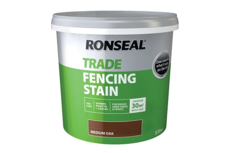 Ronseal Trade Fencing Stain - Medium Oak - 5L