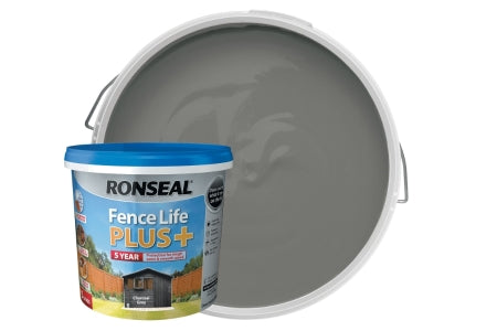 Ronseal Fence Life Plus Matt Shed & Fence Treatment - Charcoal Grey - 5L