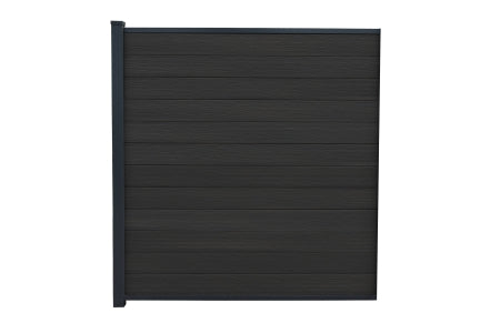 Composite Fence Kit - Piranha Black Carbon - 6ft In-Ground