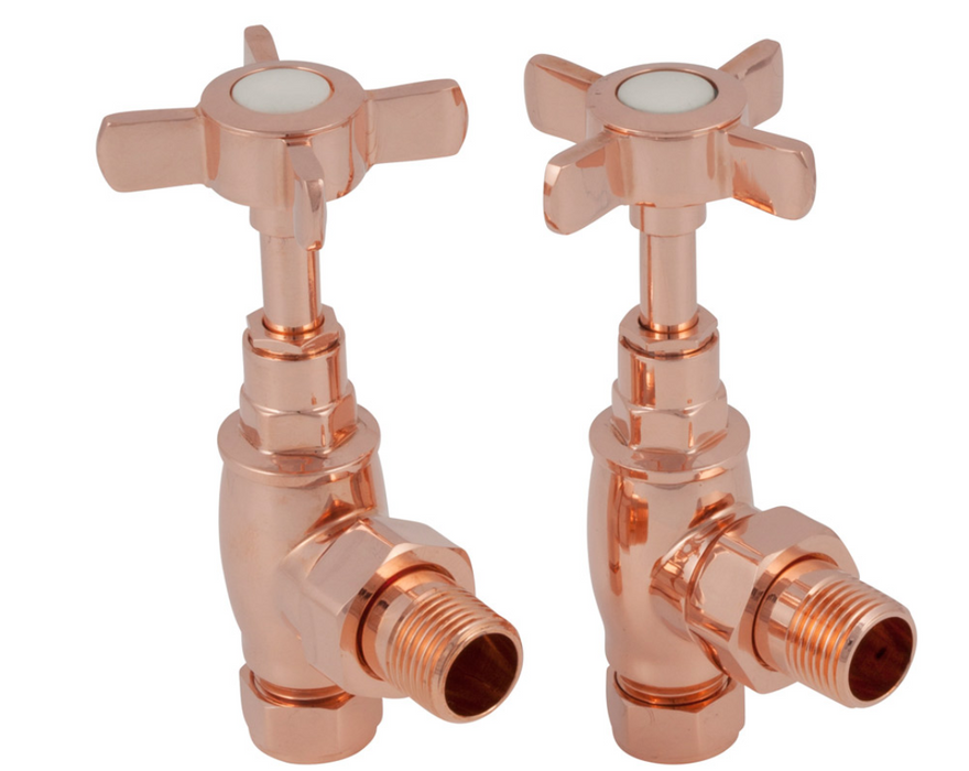 Carron Set of 2 Towel Rail Manual Valves- Copper Finish