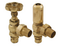 Carron Angled Daisy Wheel Manual Valve- Unlacquered Brass