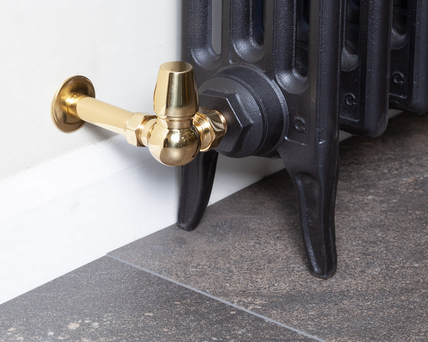 Carron Corner Kingsgrove Thermostatic Radiator Valve- Lacquered Brass