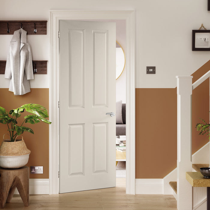 JB Kind Canterbury White Internal Fire Door - Grained