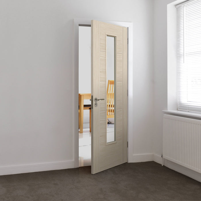 JB Kind Tigris Ivory Glazed Laminate Internal Door