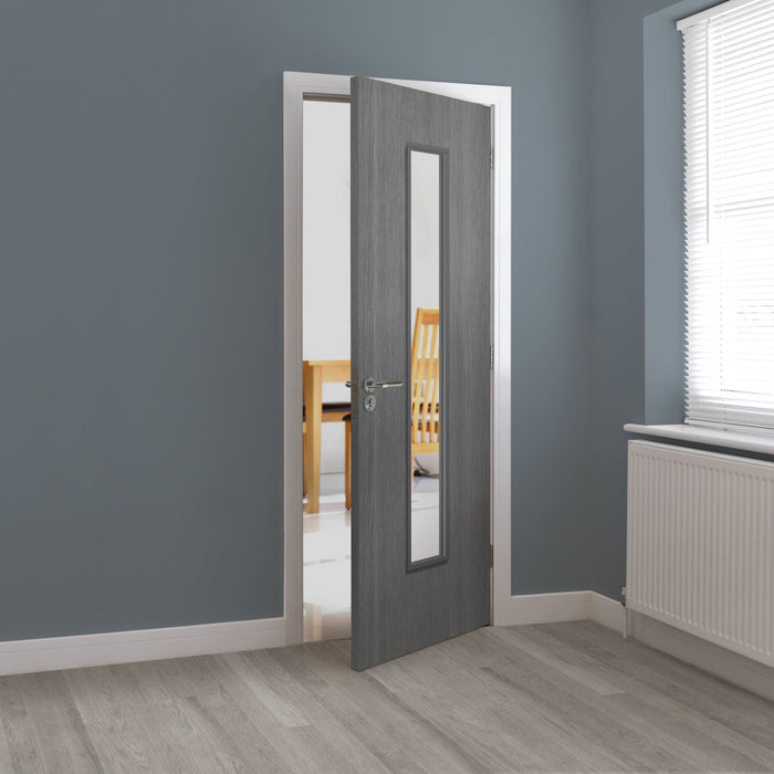 JB Kind Pintado Grey Glazed Laminate Internal Door