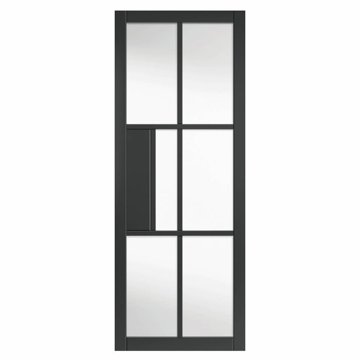 JB Kind CIVIC BLACK CLEAR GLASS INTERNAL DOOR P/F GLAZED 35 X 1981 X 610