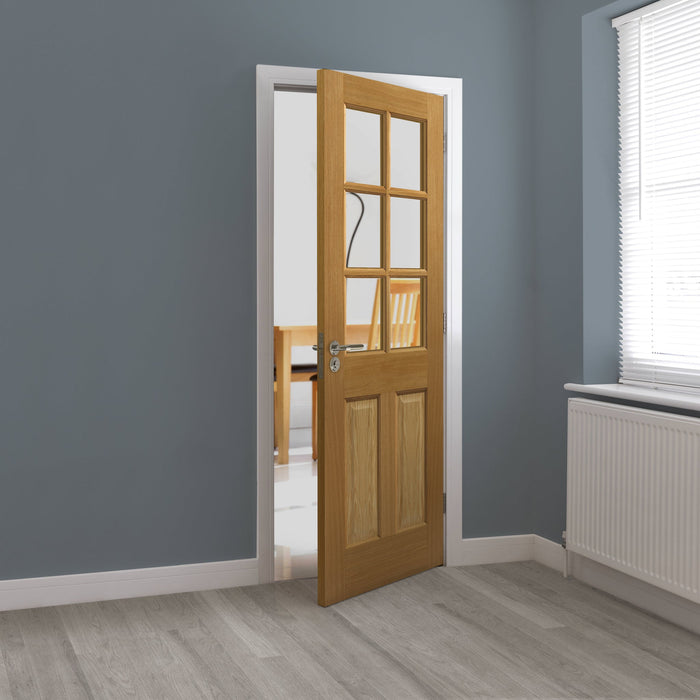 JB Kind Dean Oak Glazed Internal Door