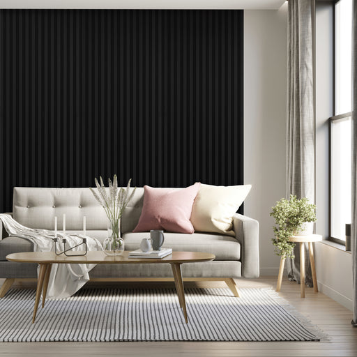 black wall panelling