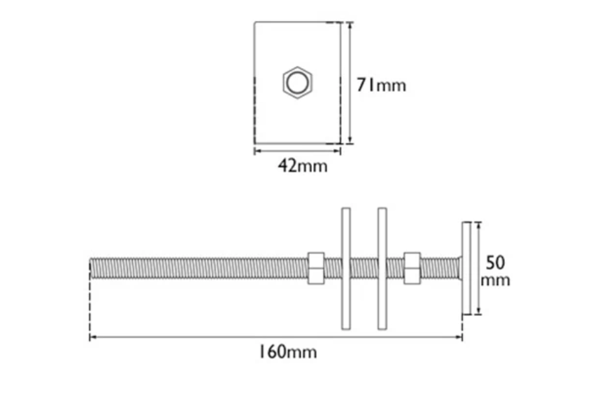 Carron Square Plate Wall Stay- Chrome Finish