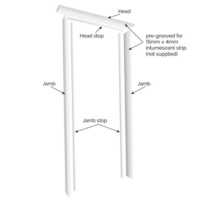 Universal White Primed Fire Door Lining Set