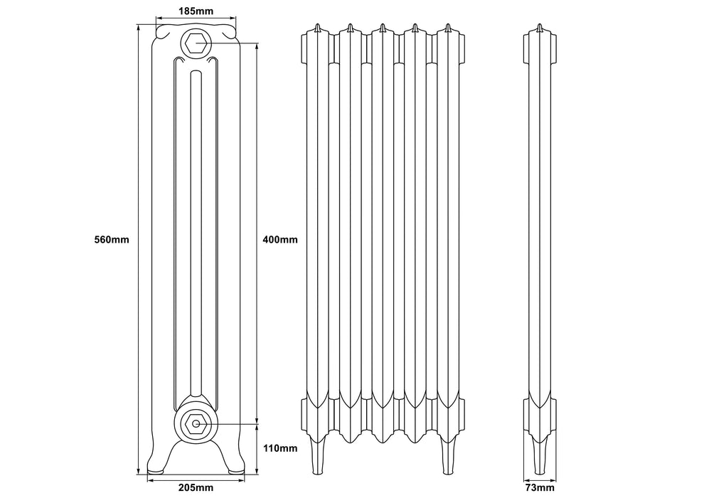 Carron Rococo 2 Column Radiator- 960mm