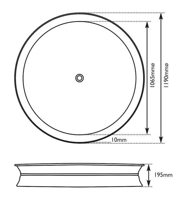 Hurlingham Rotunda Large Round Luxury Copper Shower Tray 1190x195mm