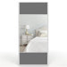 Fitted Wardrobe Door - Sliding - Mirrored Dark Grey Satin - 950mm x 2000mm