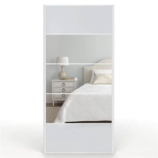 Fitted Wardrobe Door - Sliding - Mirrored Light Grey Satin - 950MM 