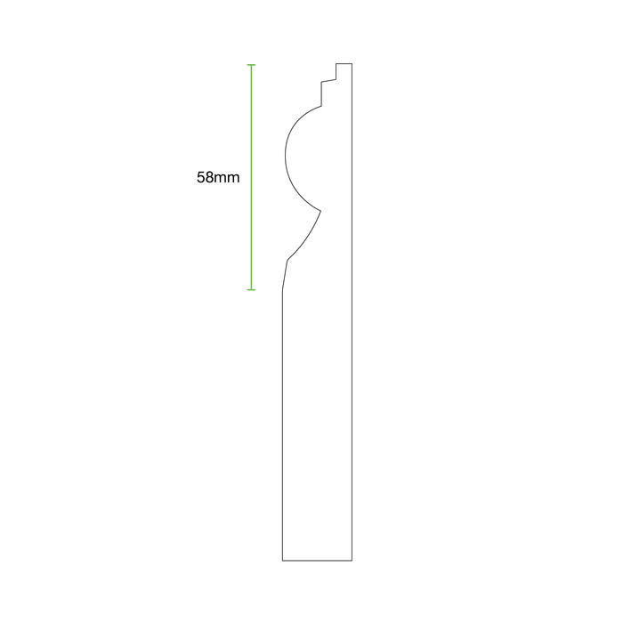 Unprimed Torus I MDF Skirting Board Cover