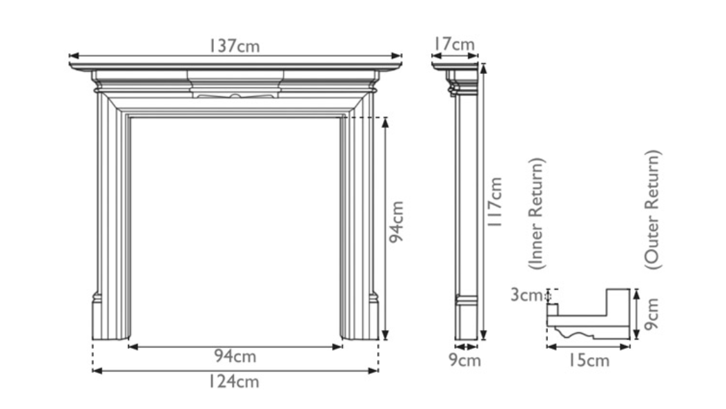 Carron Grand Wooden Fireplace Surround